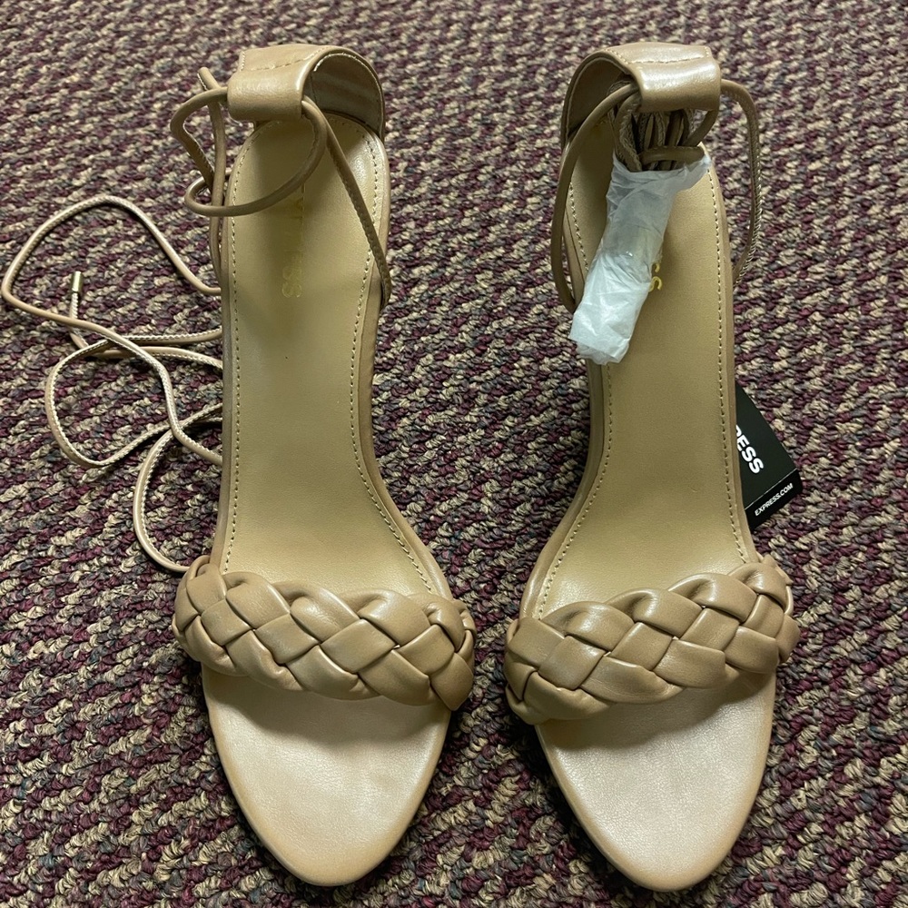 Express ankle wrap heels size 8